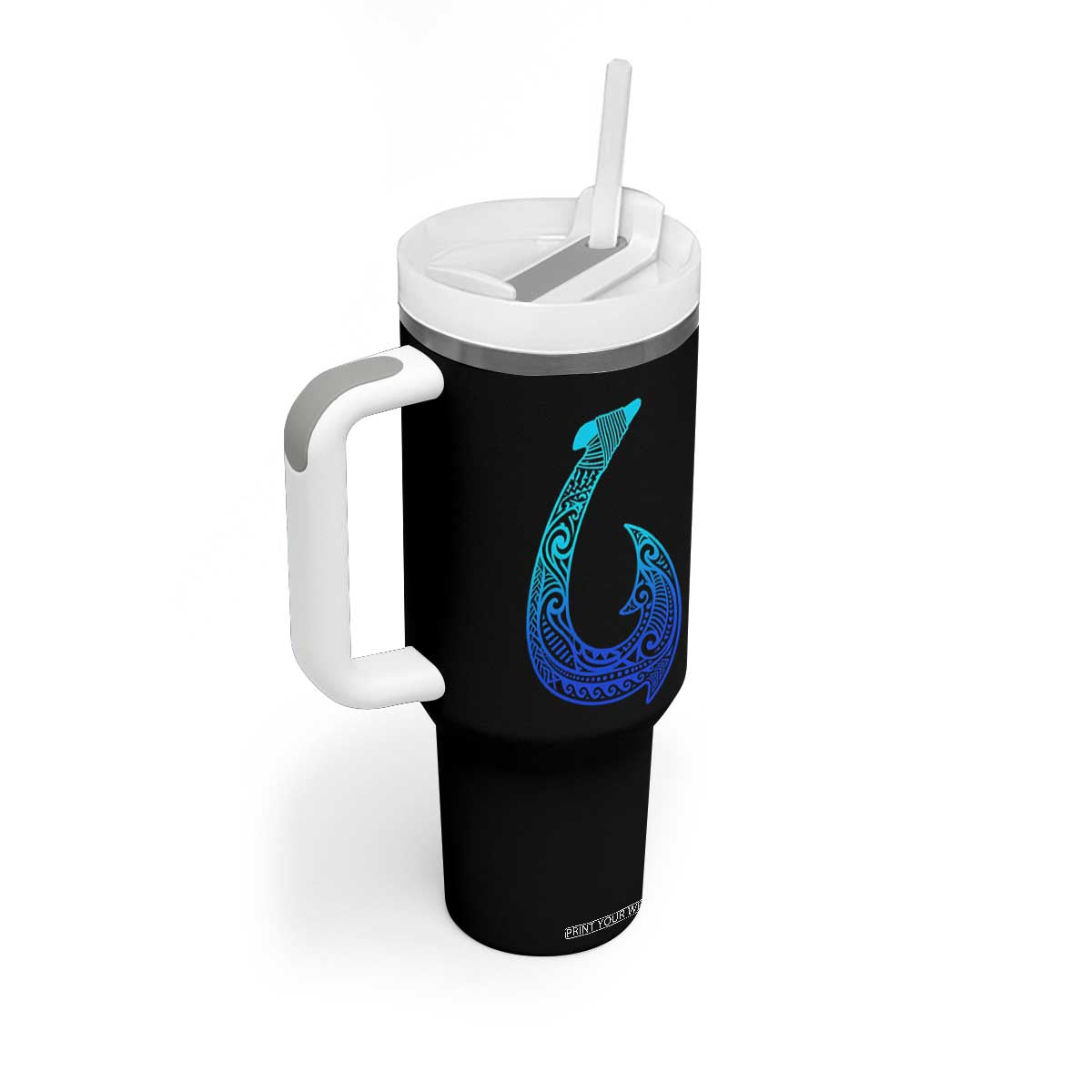 Tribal Makau Hawaiian Fish Hook Pacific Islander Hawaiian Tumbler With Handle TS11 Print Your Wear
