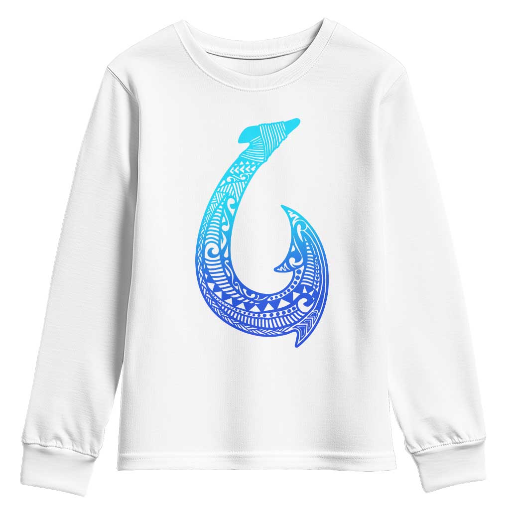 Tribal Makau Hawaiian Fish Hook Pacific Islander Hawaiian Youth Sweatshirt TS11 White Print Your Wear