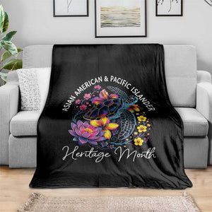 AAPI Asian American and Pacific Islander Heritage Month Throw Blanket Floral Sea Turtle TS11 Print Your Wear
