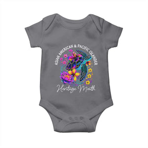 AAPI Asian American and Pacific Islander Heritage Month Baby Onesie Floral Sea Turtle TS11 Charcoal Print Your Wear