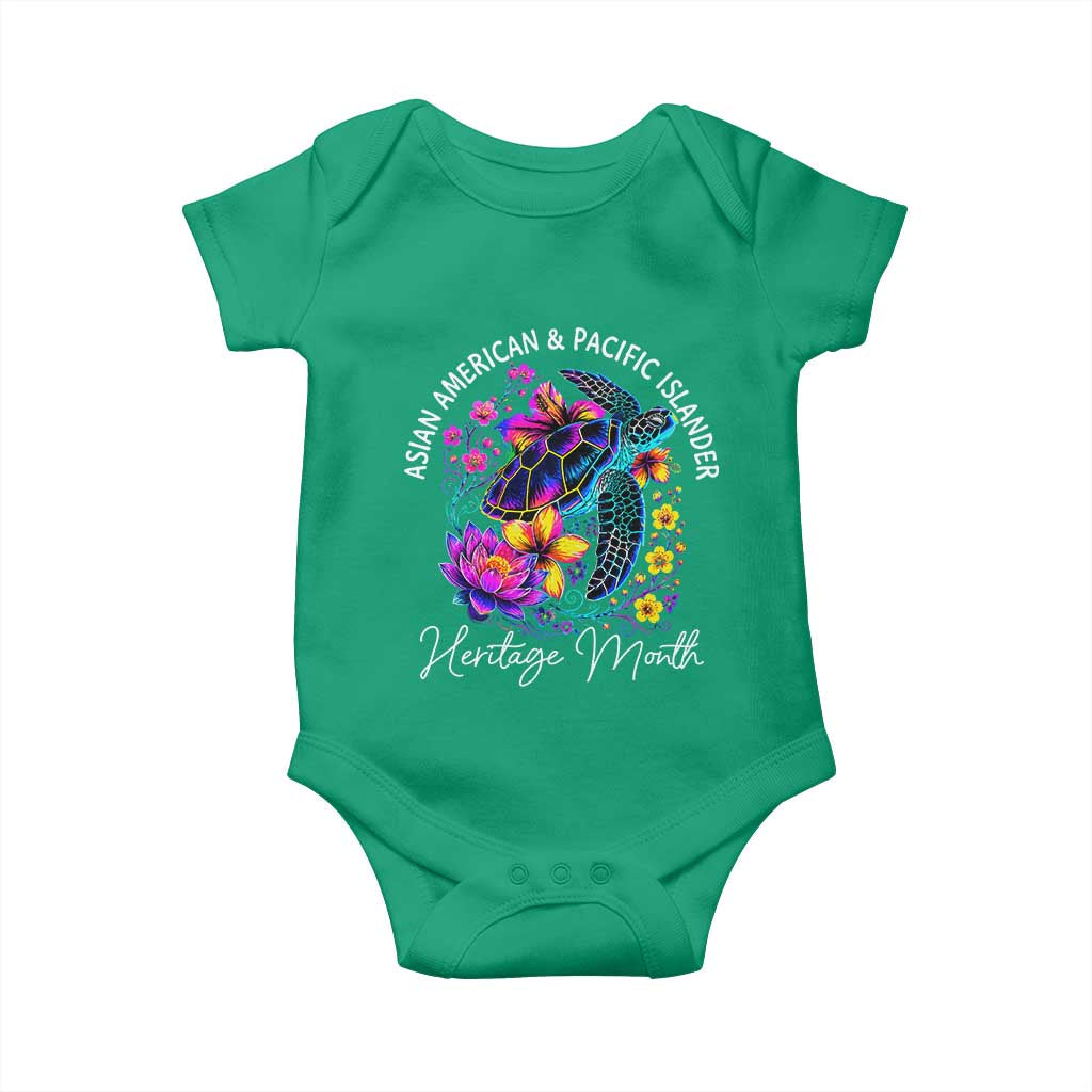 AAPI Asian American and Pacific Islander Heritage Month Baby Onesie Floral Sea Turtle TS11 Irish Green Print Your Wear