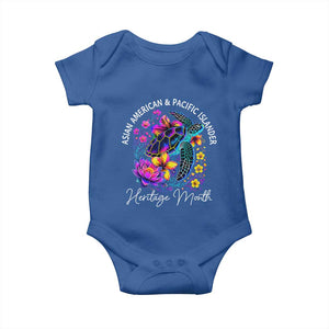 AAPI Asian American and Pacific Islander Heritage Month Baby Onesie Floral Sea Turtle TS11 Royal Blue Print Your Wear