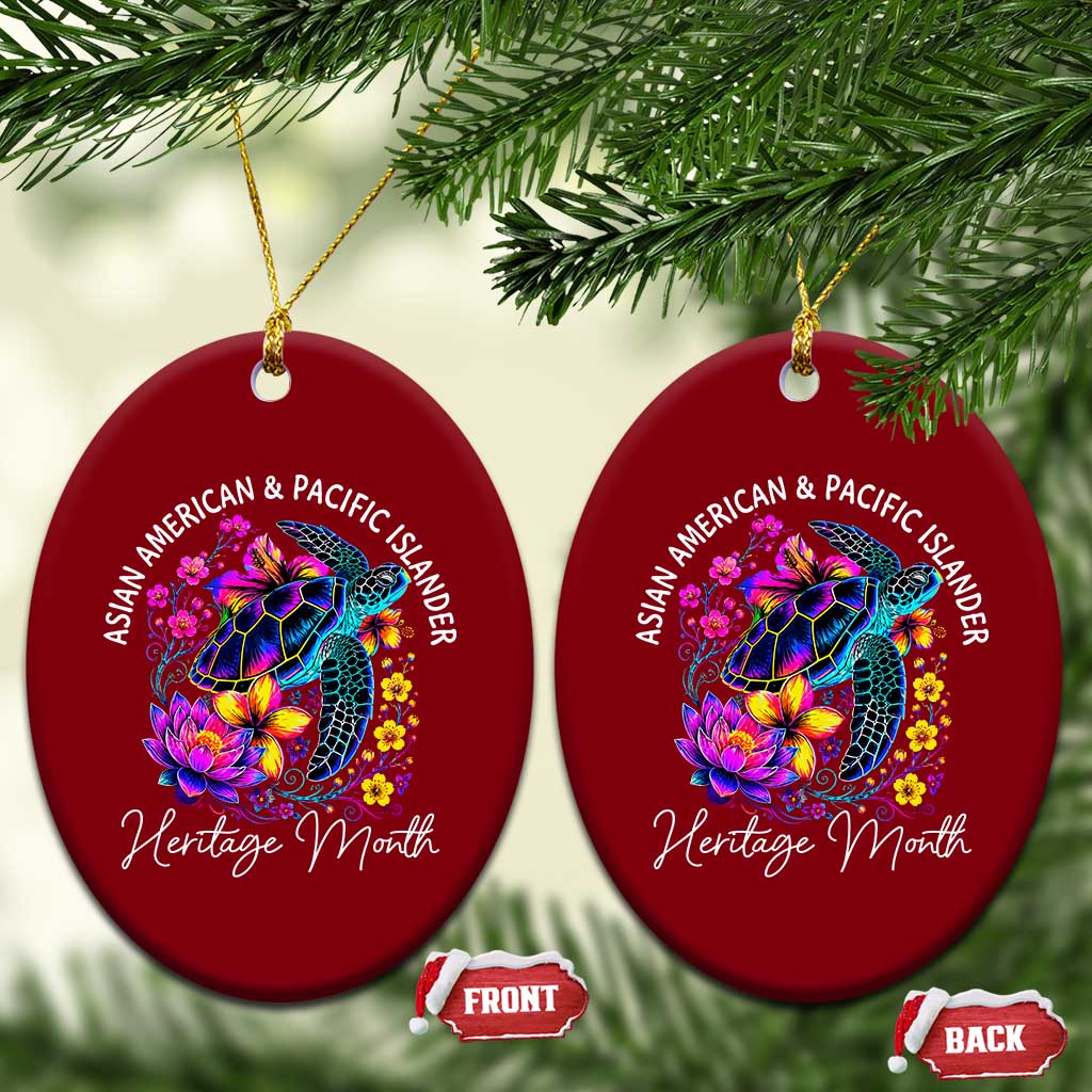 AAPI Asian American and Pacific Islander Heritage Month Ceramic Ornament Floral Sea Turtle TS11 Print Your Wear