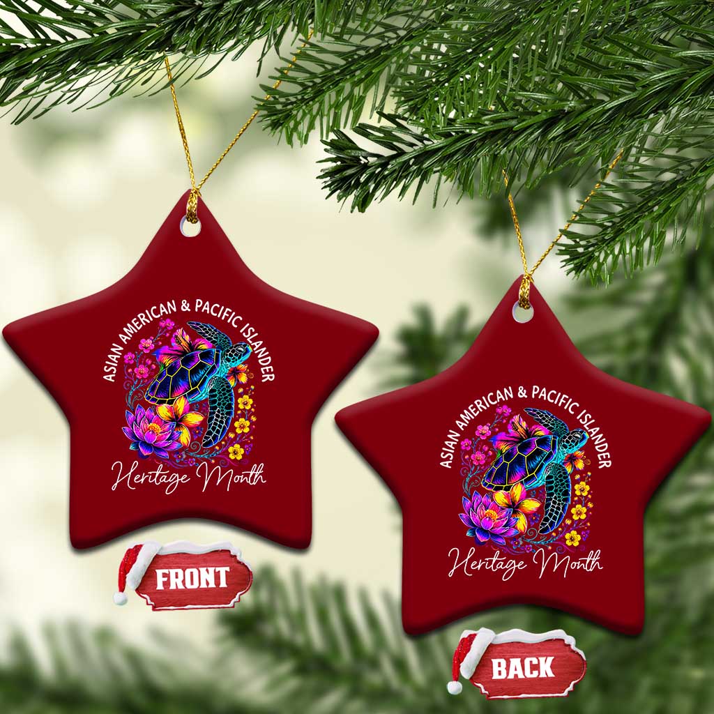 AAPI Asian American and Pacific Islander Heritage Month Ceramic Ornament Floral Sea Turtle TS11 Print Your Wear
