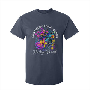 AAPI Asian American and Pacific Islander Heritage Month T Shirt For Kid Floral Sea Turtle TS11 Navy Print Your Wear