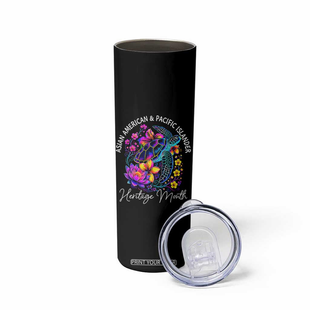 AAPI Asian American and Pacific Islander Heritage Month Skinny Tumbler Floral Sea Turtle TS11 Print Your Wear