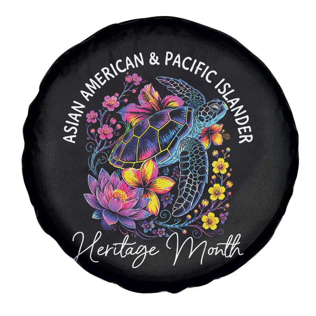 AAPI Asian American and Pacific Islander Heritage Month Spare Tire Cover Floral Sea Turtle TS11 Print Your Wear