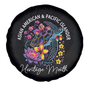 AAPI Asian American and Pacific Islander Heritage Month Spare Tire Cover Floral Sea Turtle TS11 Print Your Wear