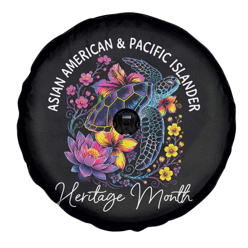 AAPI Asian American and Pacific Islander Heritage Month Spare Tire Cover Floral Sea Turtle TS11 Print Your Wear