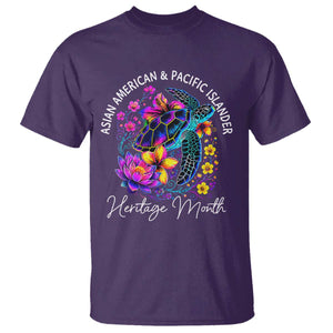AAPI Asian American and Pacific Islander Heritage Month T Shirt Floral Sea Turtle TS11 Purple Print Your Wear