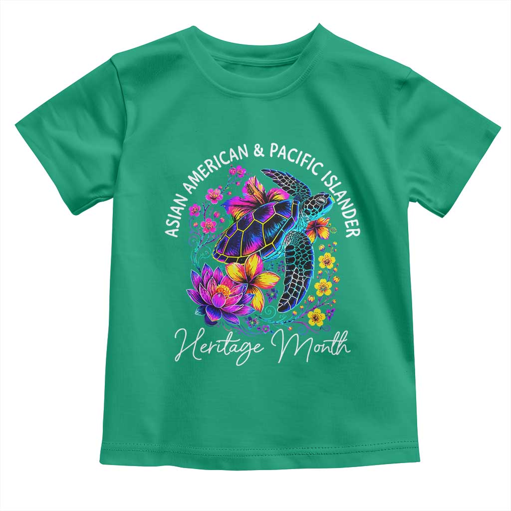 AAPI Asian American and Pacific Islander Heritage Month Toddler T Shirt Floral Sea Turtle TS11 Irish Green Print Your Wear