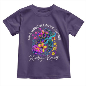 AAPI Asian American and Pacific Islander Heritage Month Toddler T Shirt Floral Sea Turtle TS11 Purple Print Your Wear