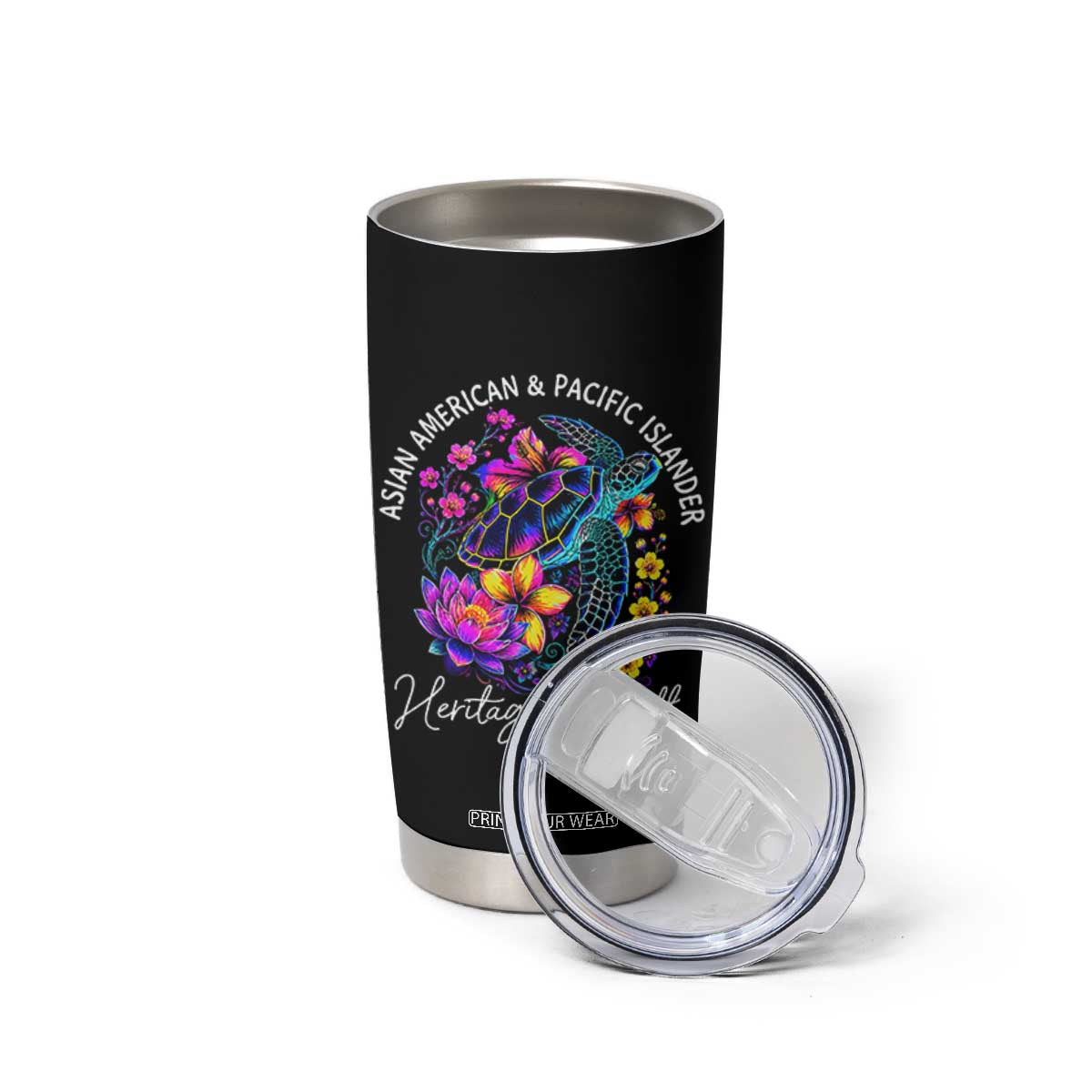 AAPI Asian American and Pacific Islander Heritage Month Tumbler Cup Floral Sea Turtle TS11 Print Your Wear