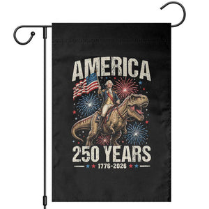 America 250 Years George Washington Riding Tyrannosaurus Rex Garden Flag TS11 Black Print Your Wear