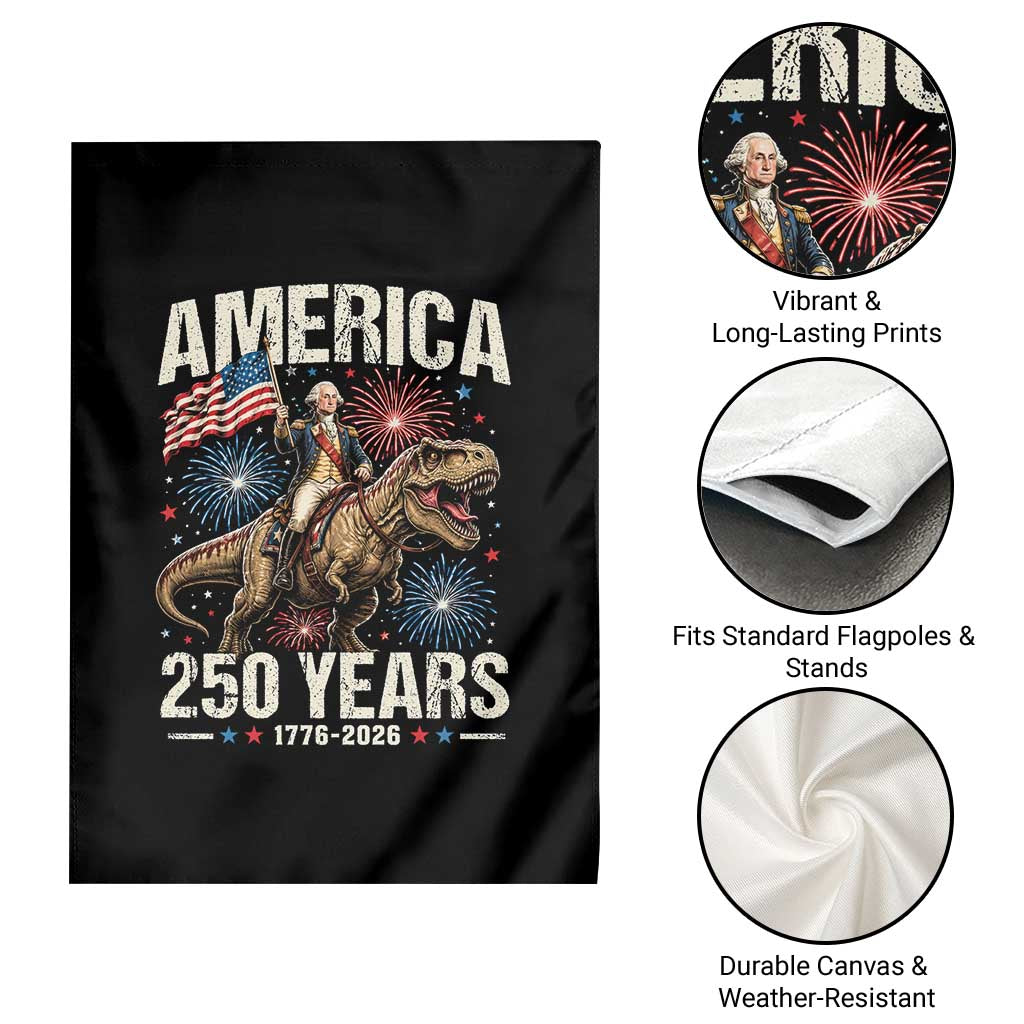 America 250 Years George Washington Riding Tyrannosaurus Rex Garden Flag TS11 Print Your Wear