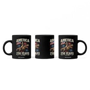 America 250 Years George Washington Riding Tyrannosaurus Rex Coffee Mug TS11 Print Your Wear