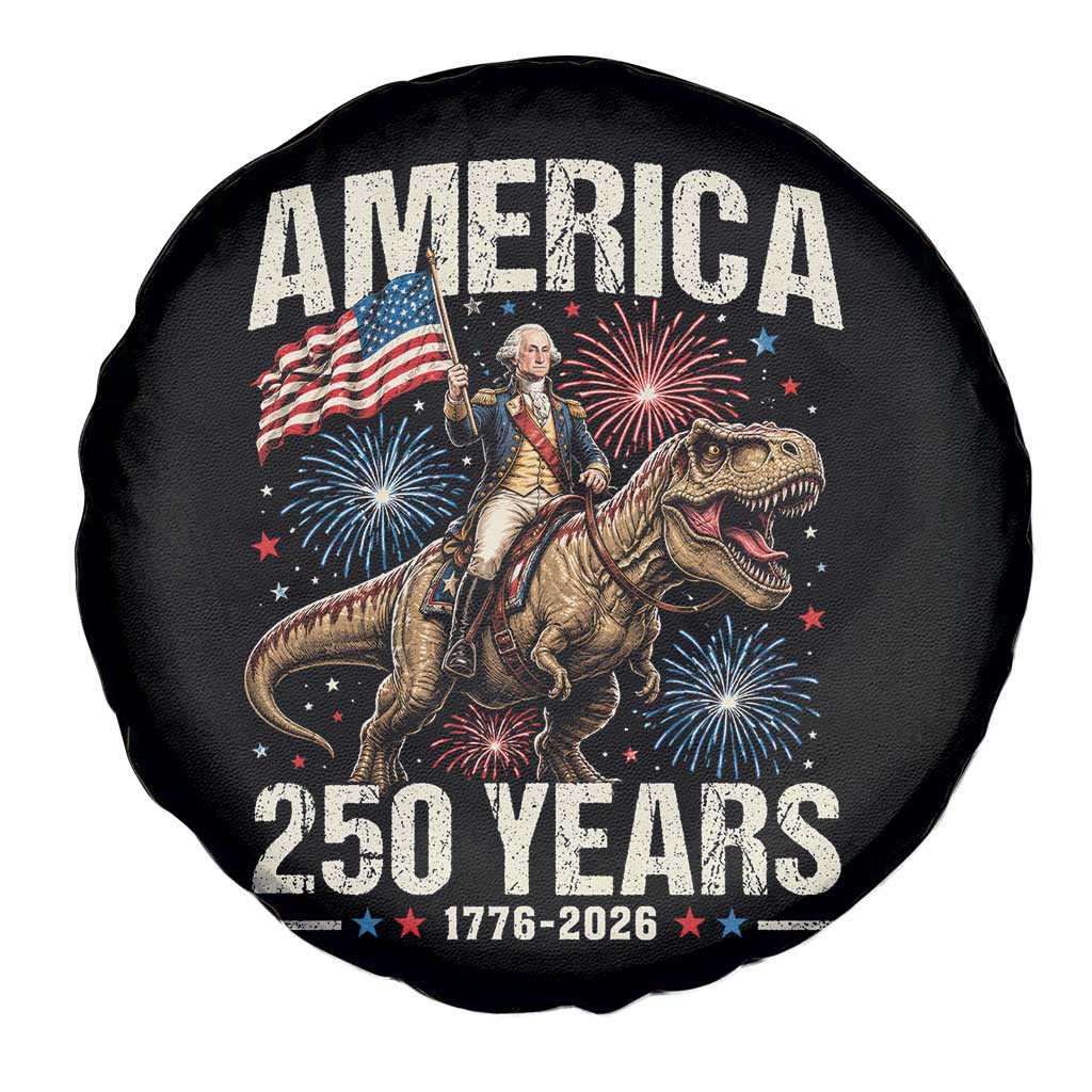 America 250 Years George Washington Riding Tyrannosaurus Rex Spare Tire Cover TS11 Print Your Wear