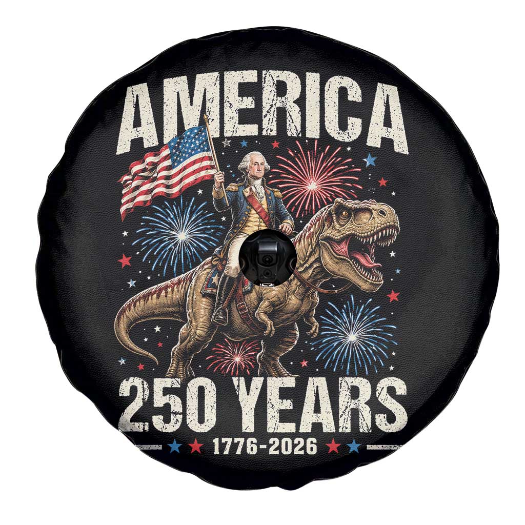 America 250 Years George Washington Riding Tyrannosaurus Rex Spare Tire Cover TS11 Print Your Wear