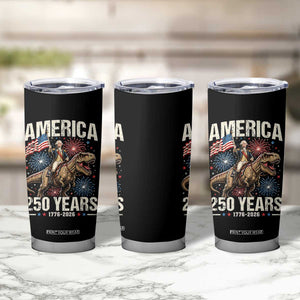 America 250 Years George Washington Riding Tyrannosaurus Rex Tumbler Cup TS11 Print Your Wear