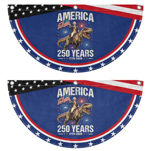 America 250 Years George Washington Riding Tyrannosaurus Rex Patriotic Fan Flag