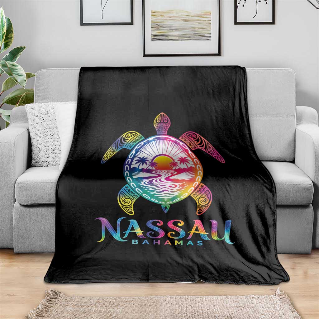 Nassau Bahamas Beach Vacation Throw Blanket Tie Dye Sea Turtle TS11 Print Your Wear