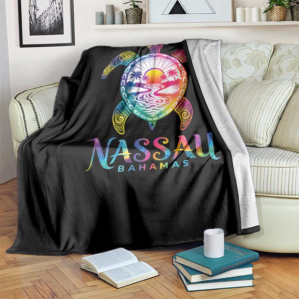 Nassau Bahamas Beach Vacation Throw Blanket Tie Dye Sea Turtle TS11 Print Your Wear