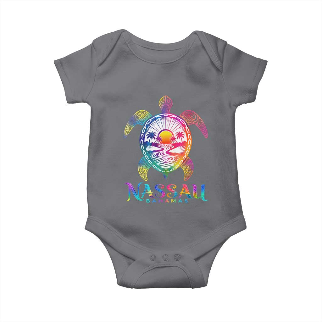 Nassau Bahamas Beach Vacation Baby Onesie Tie Dye Sea Turtle TS11 Charcoal Print Your Wear