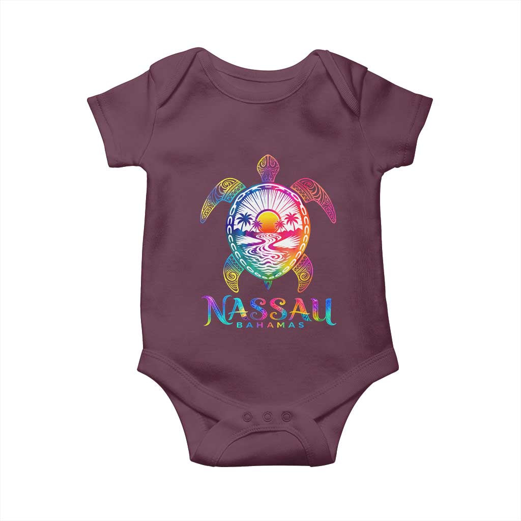 Nassau Bahamas Beach Vacation Baby Onesie Tie Dye Sea Turtle TS11 Maroon Print Your Wear