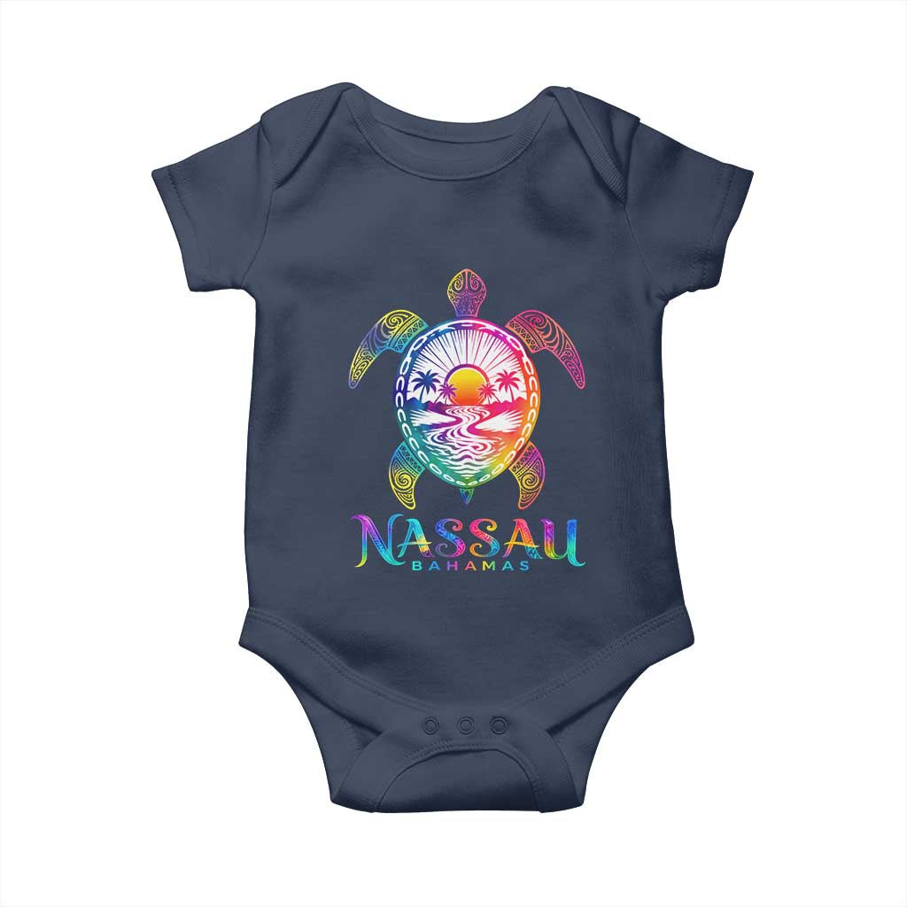 Nassau Bahamas Beach Vacation Baby Onesie Tie Dye Sea Turtle TS11 Navy Print Your Wear