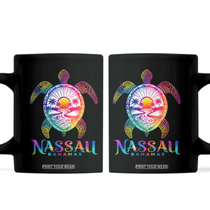 Nassau Bahamas Beach Vacation Coffee Mug Tie Dye Sea Turtle TS11 Black Print Your Wear