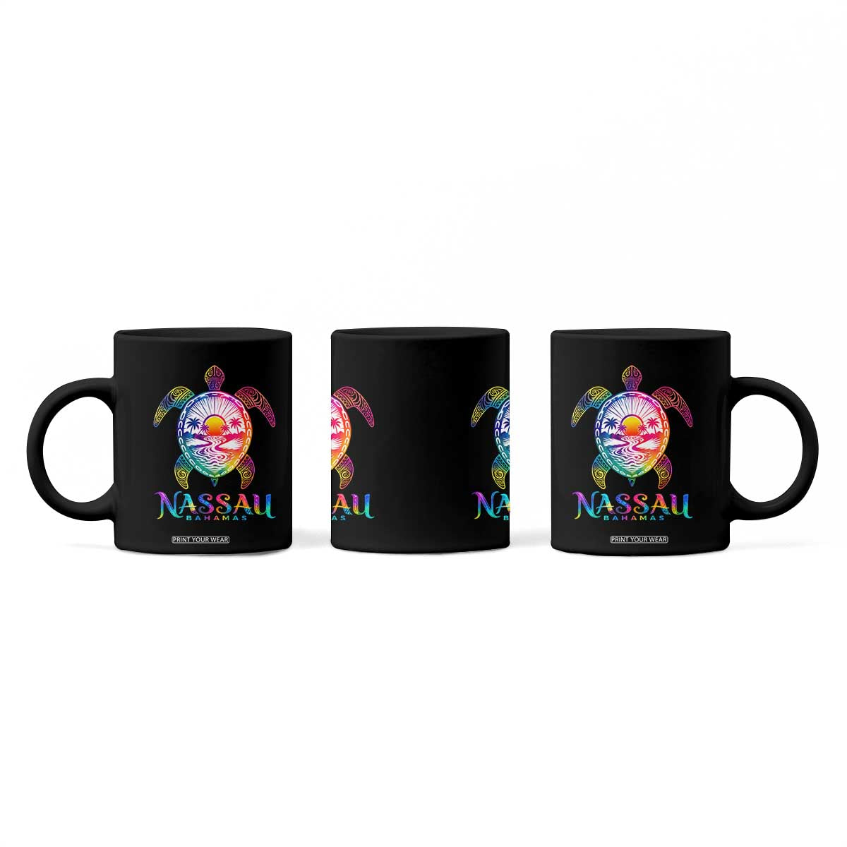 Nassau Bahamas Beach Vacation Coffee Mug Tie Dye Sea Turtle TS11 Print Your Wear
