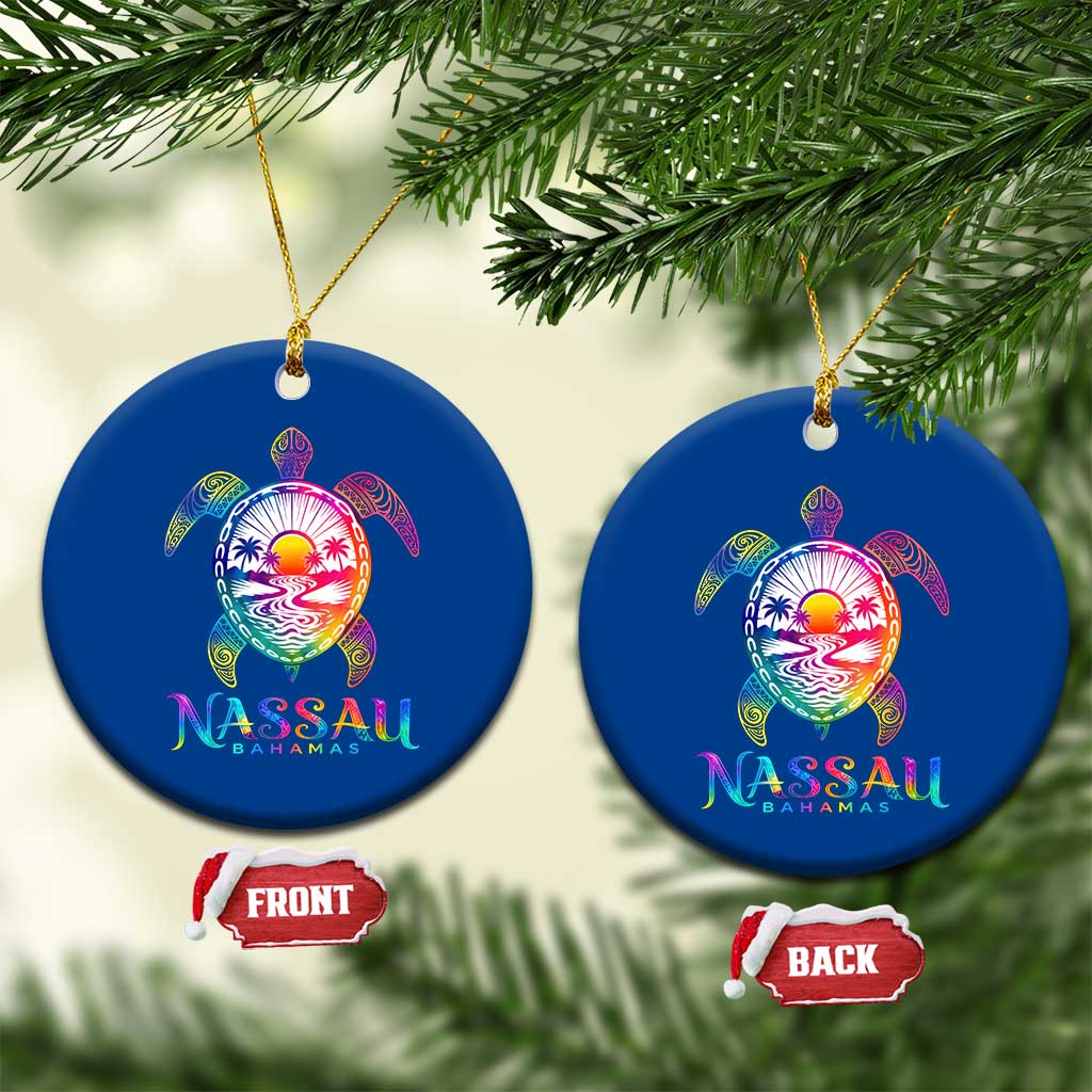 Nassau Bahamas Beach Vacation Ceramic Ornament Tie Dye Sea Turtle TS11 1pc Blue Print Your Wear