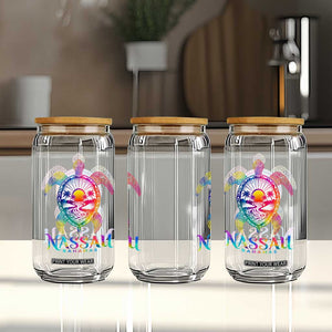 Nassau Bahamas Beach Vacation Glass Can Tie Dye Sea Turtle TS11 Print Your Wear
