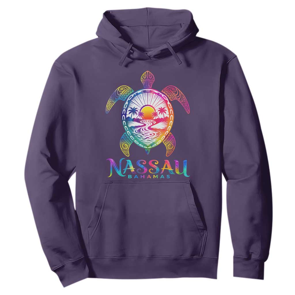Nassau Bahamas Beach Vacation Hoodie Tie Dye Sea Turtle TS11 Purple Print Your Wear