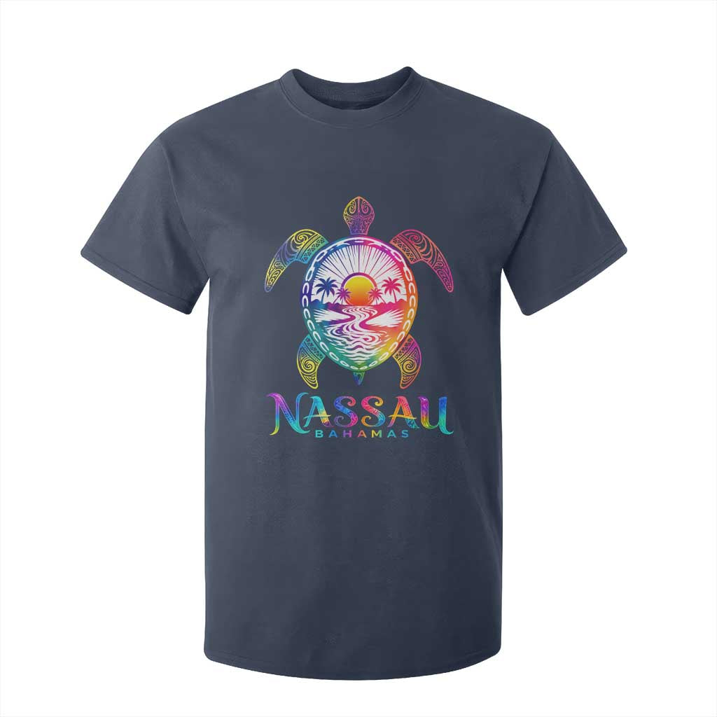 Nassau Bahamas Beach Vacation T Shirt For Kid Tie Dye Sea Turtle TS11 Navy Print Your Wear
