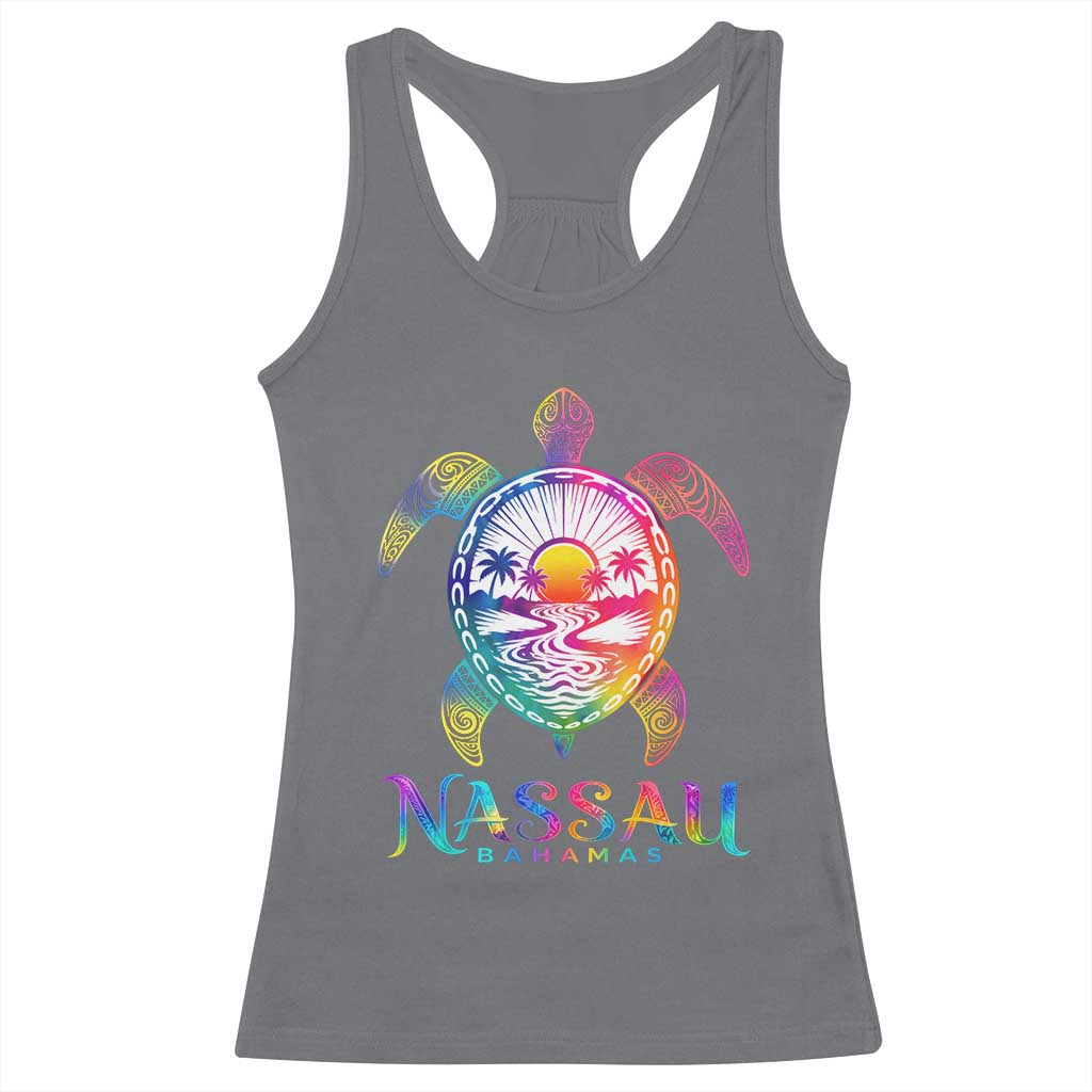 Nassau Bahamas Beach Vacation Racerback Tank Top Tie Dye Sea Turtle TS11 Charcoal Print Your Wear