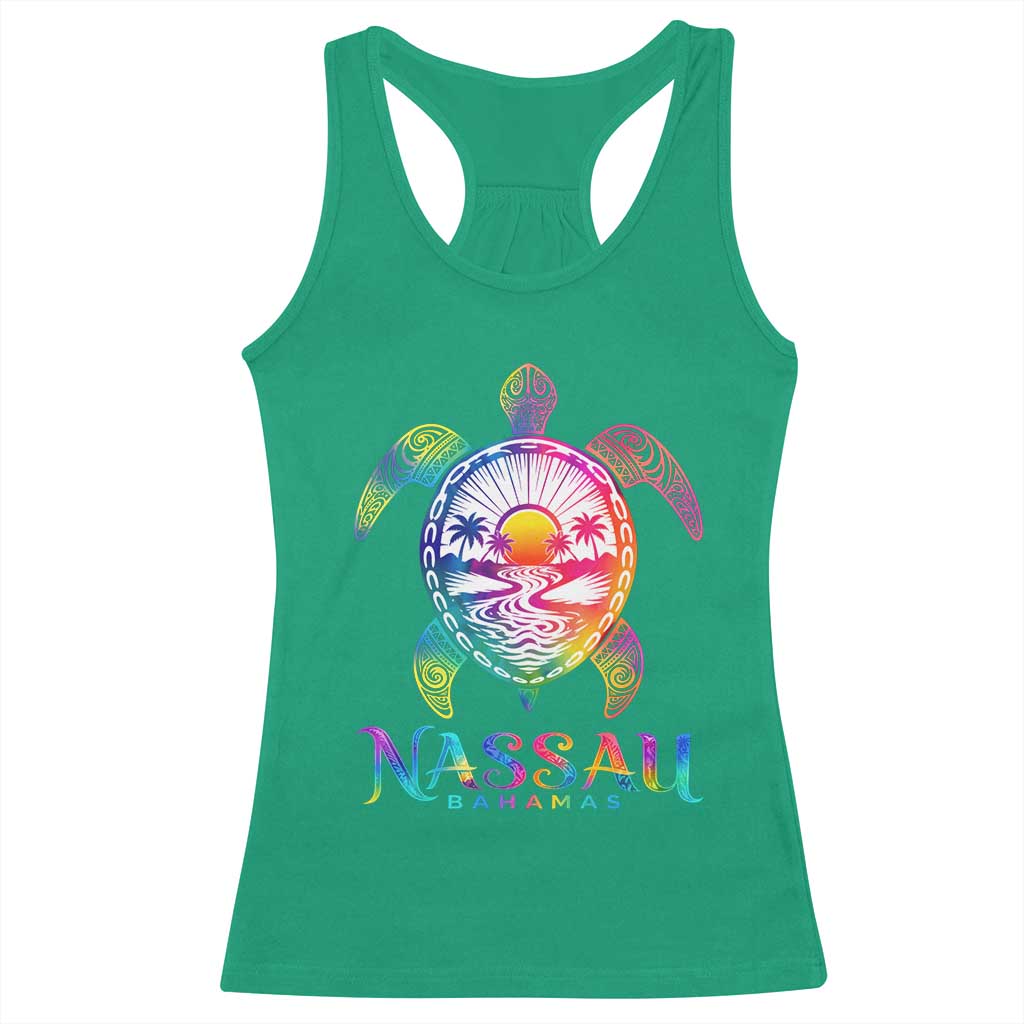Nassau Bahamas Beach Vacation Racerback Tank Top Tie Dye Sea Turtle TS11 Irish Green Print Your Wear