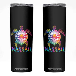 Nassau Bahamas Beach Vacation Skinny Tumbler Tie Dye Sea Turtle TS11 Black Print Your Wear