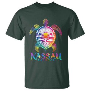 Nassau Bahamas Beach Vacation T Shirt Tie Dye Sea Turtle TS11 Dark Forest Green Print Your Wear