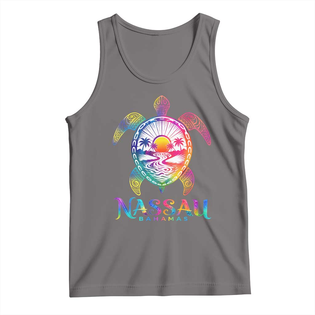 Nassau Bahamas Beach Vacation Tank Top Tie Dye Sea Turtle TS11 Deep Heather Print Your Wear