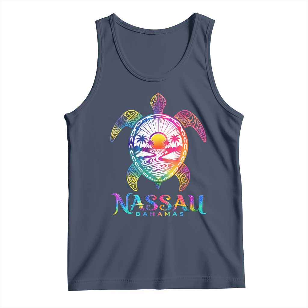 Nassau Bahamas Beach Vacation Tank Top Tie Dye Sea Turtle TS11 Navy Print Your Wear