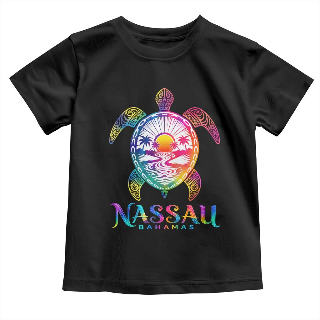 Nassau Bahamas Beach Vacation Toddler T Shirt Tie Dye Sea Turtle TS11 Black Print Your Wear