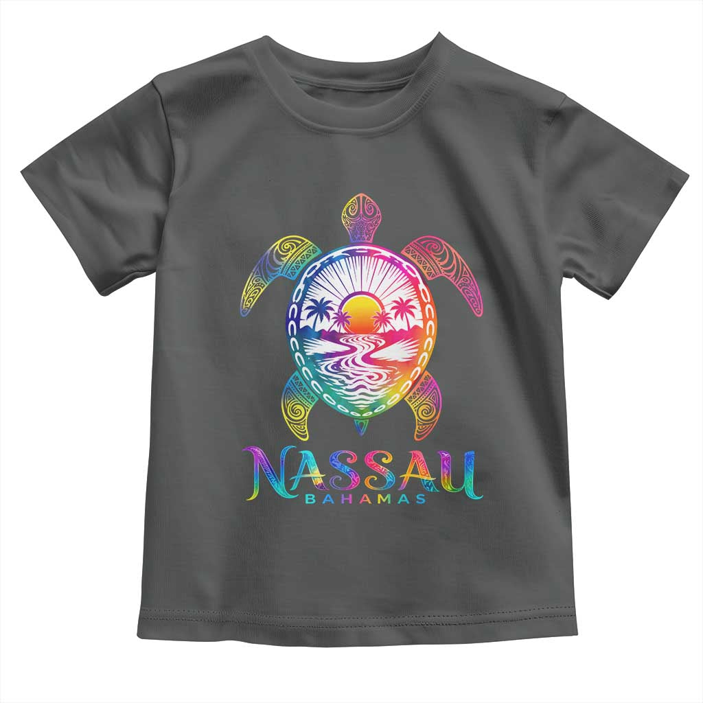 Nassau Bahamas Beach Vacation Toddler T Shirt Tie Dye Sea Turtle TS11 Dark Heather Print Your Wear