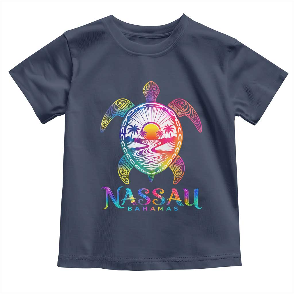 Nassau Bahamas Beach Vacation Toddler T Shirt Tie Dye Sea Turtle TS11 Navy Print Your Wear