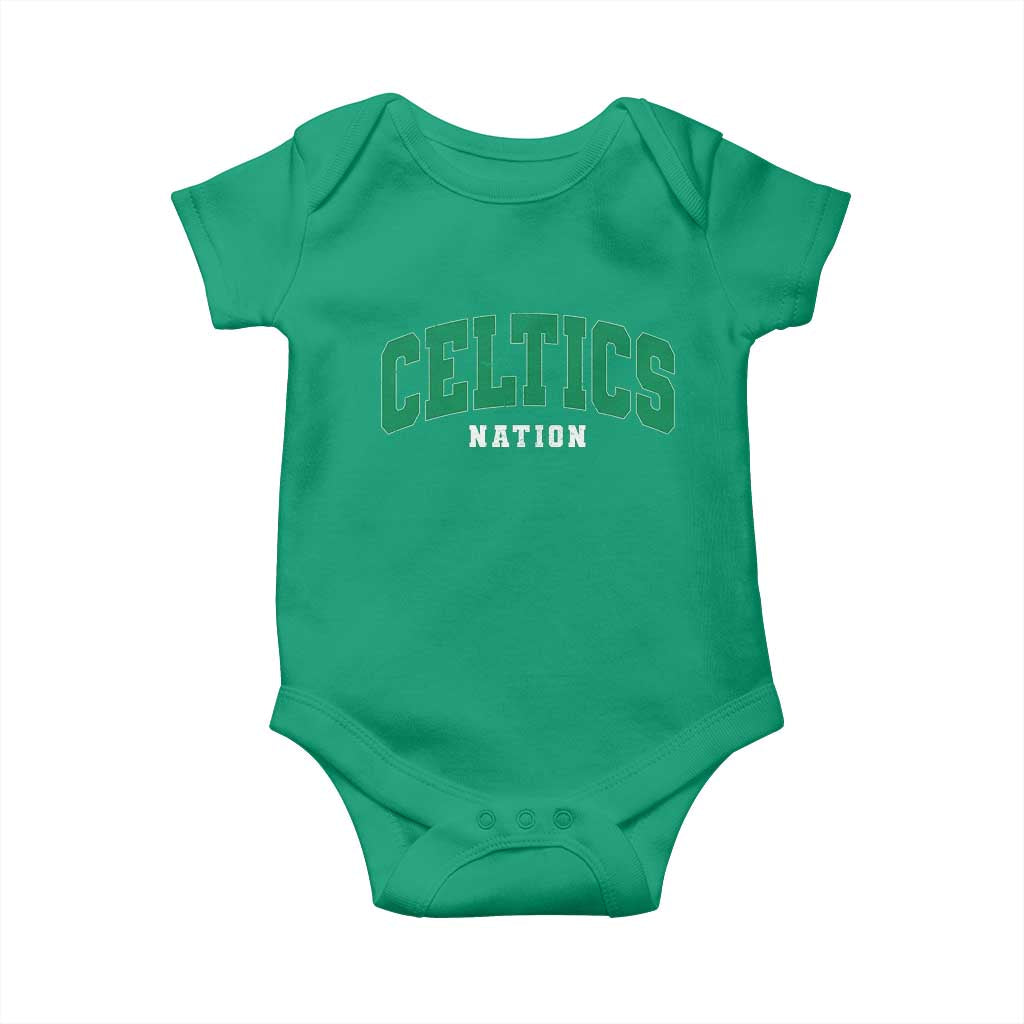 Celtic Nation Baby Onesie Sports Varsity Aesthetic Letters Cap TS11 Irish Green Print Your Wear
