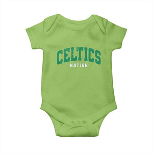 Celtic Nation Baby Onesie Sports Varsity Aesthetic Letters Cap TS11 Lime Print Your Wear