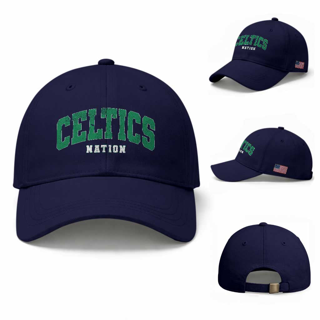 Celtic Nation Baseball Cap Sports Varsity Aesthetic Letters Cap TS11 Baseball Cap Universal Fit Dark Blue Print Your Wear