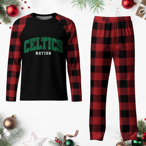 Celtic Nation Plaid Pajama Set Sports Varsity Aesthetic Letters Cap TS11 Buffalo Plaid Print Your Wear