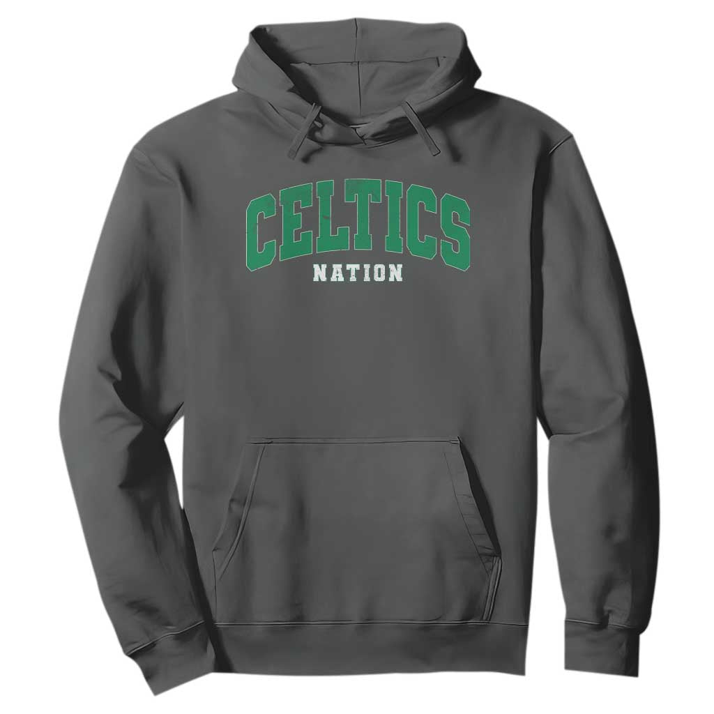 Celtic Nation Hoodie Sports Varsity Aesthetic Letters Cap TS11 Dark Heather Print Your Wear