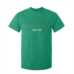 Celtic Nation T Shirt For Kid Sports Varsity Aesthetic Letters Cap TS11 Irish Green Print Your Wear